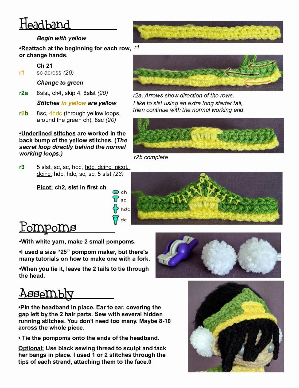 Toph Amigurumi pattern