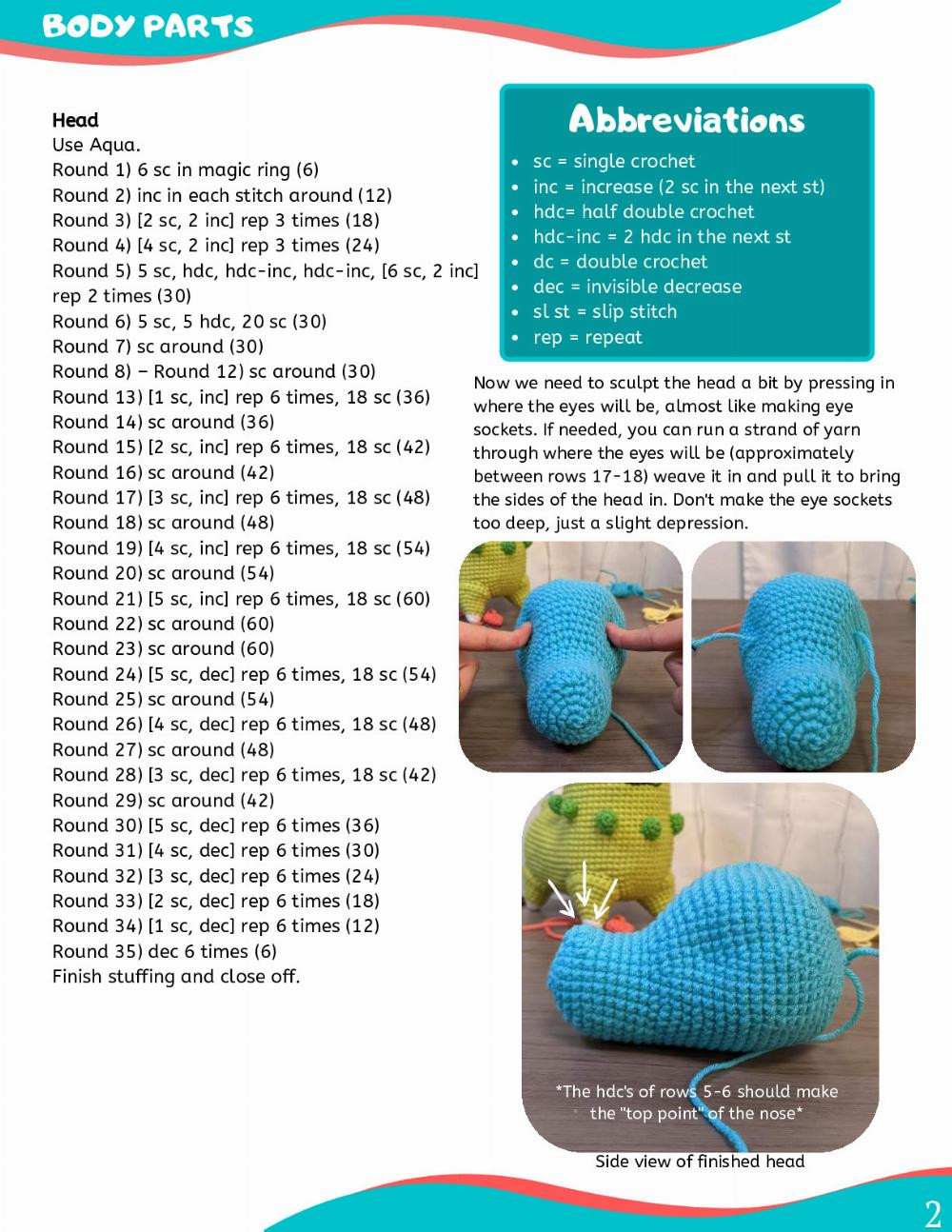 TOTODILE AMIGURUMI PATTERN