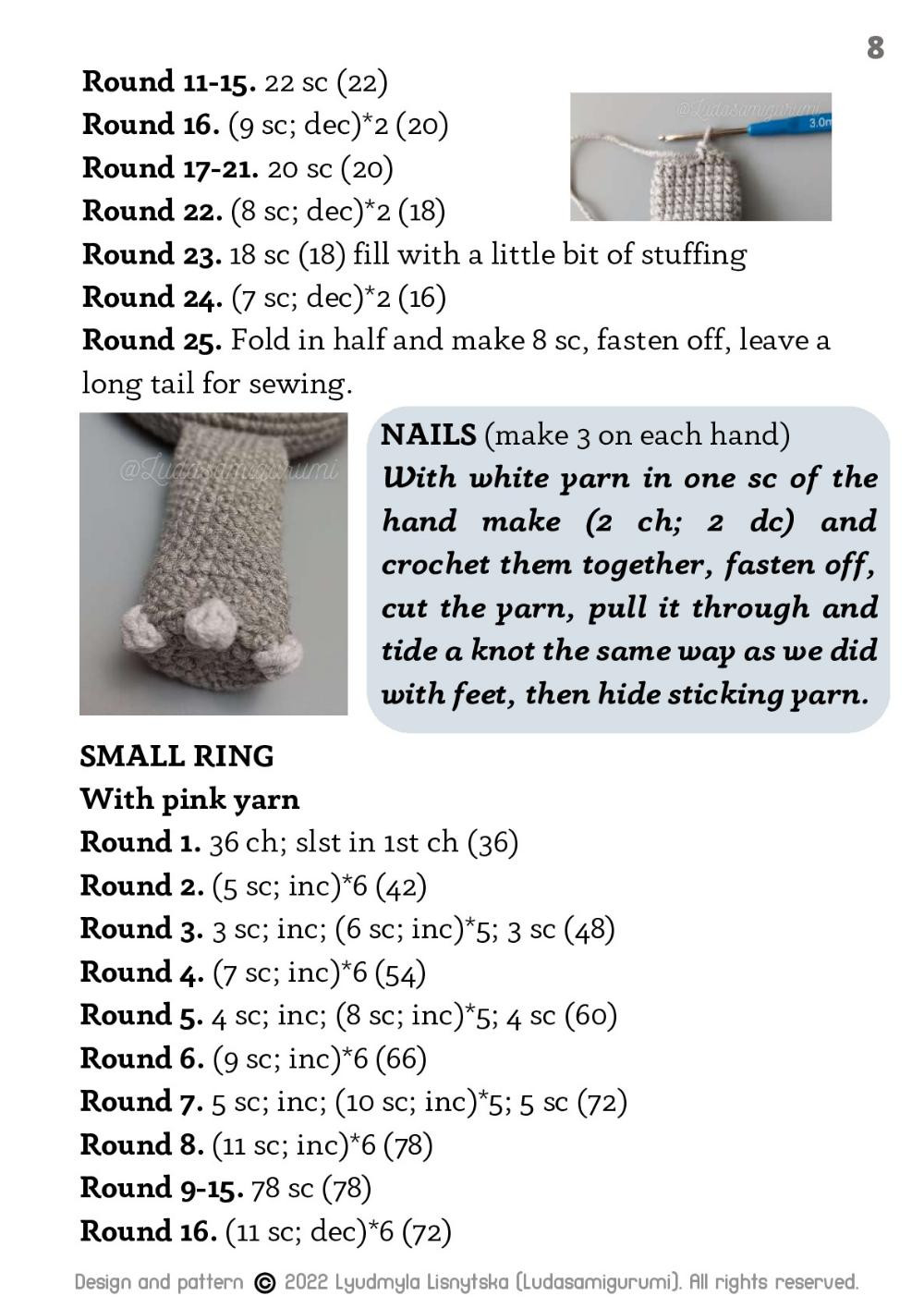 Triceratops stacking toy crochet pattern