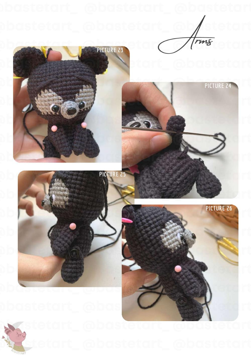 Triplet Bears crochet pattern