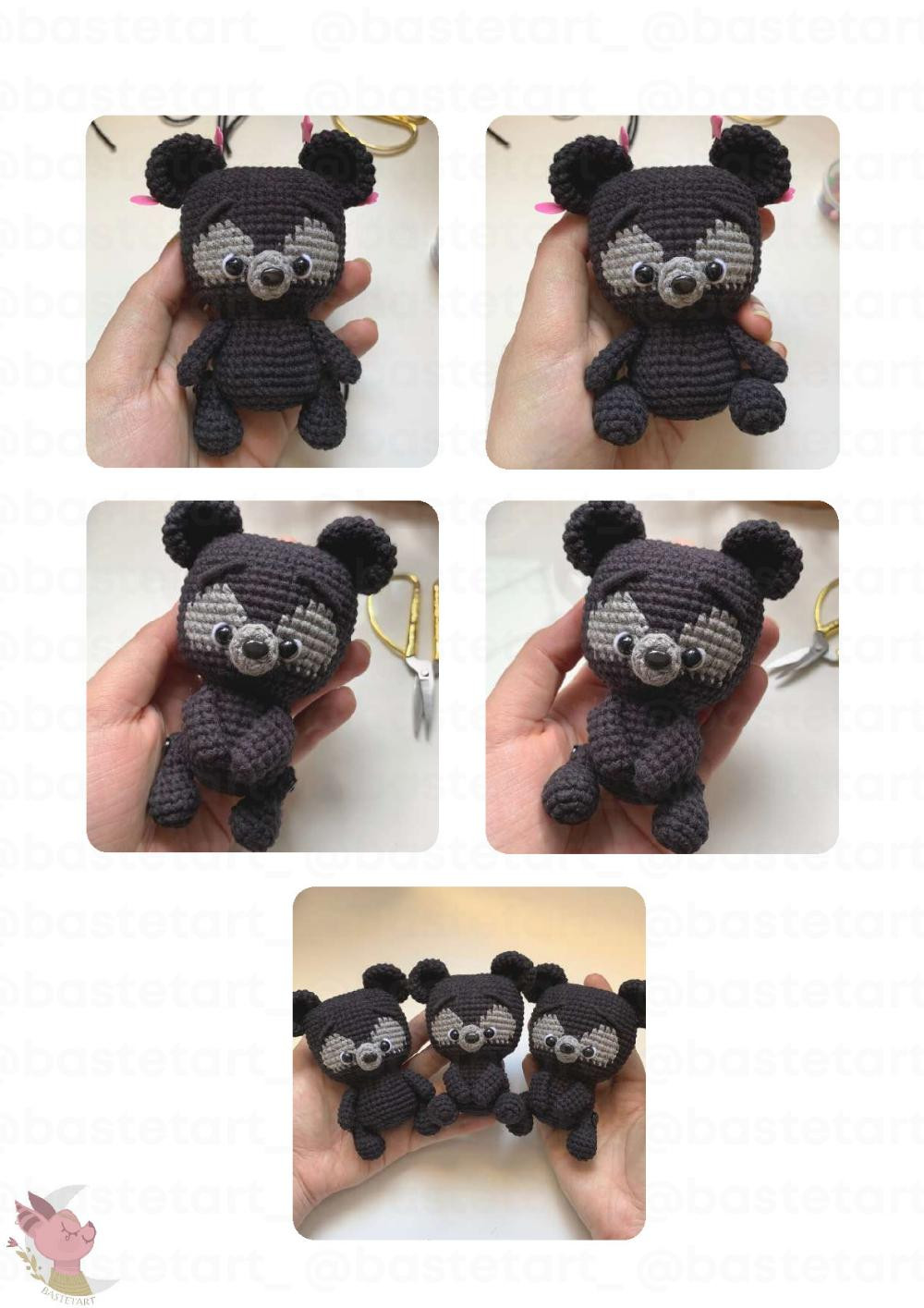 Triplet Bears crochet pattern