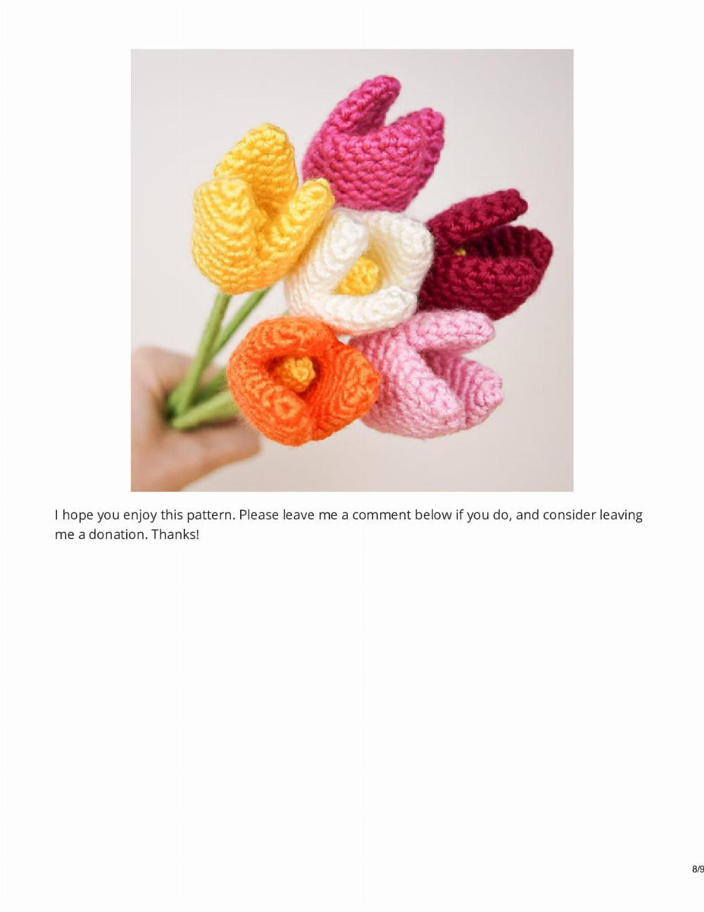 tulip flower crochet pattern