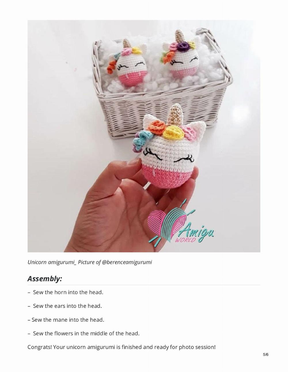 Unicorn keychain amigurumi