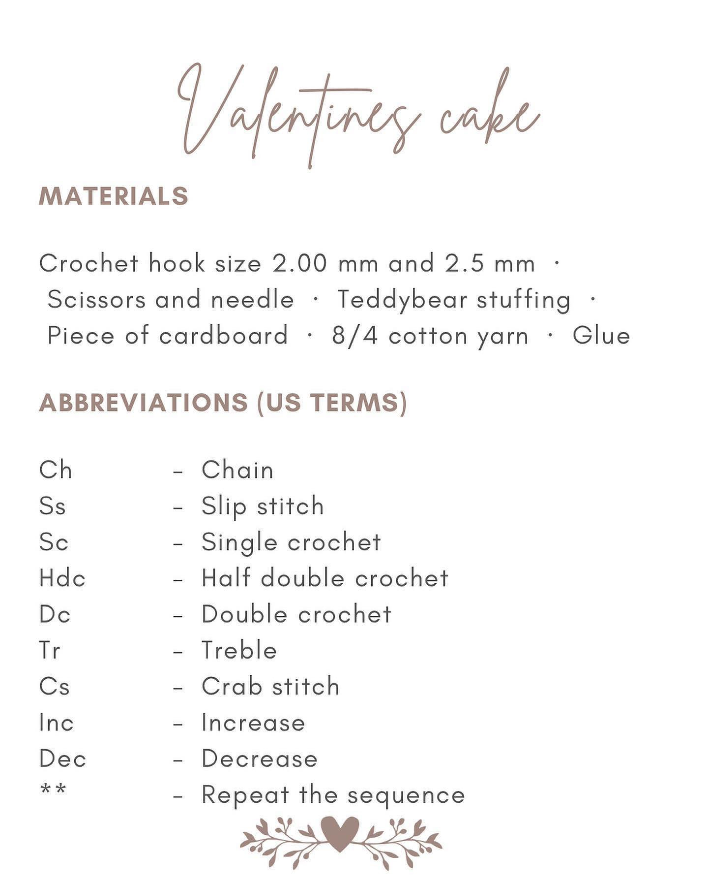 valenties cake crochet pattern