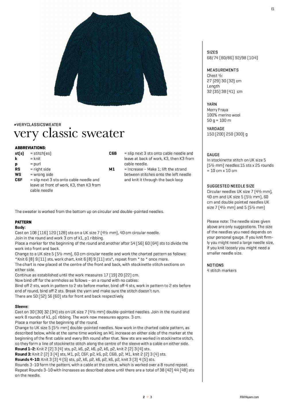 very classic sweater crochet pattern