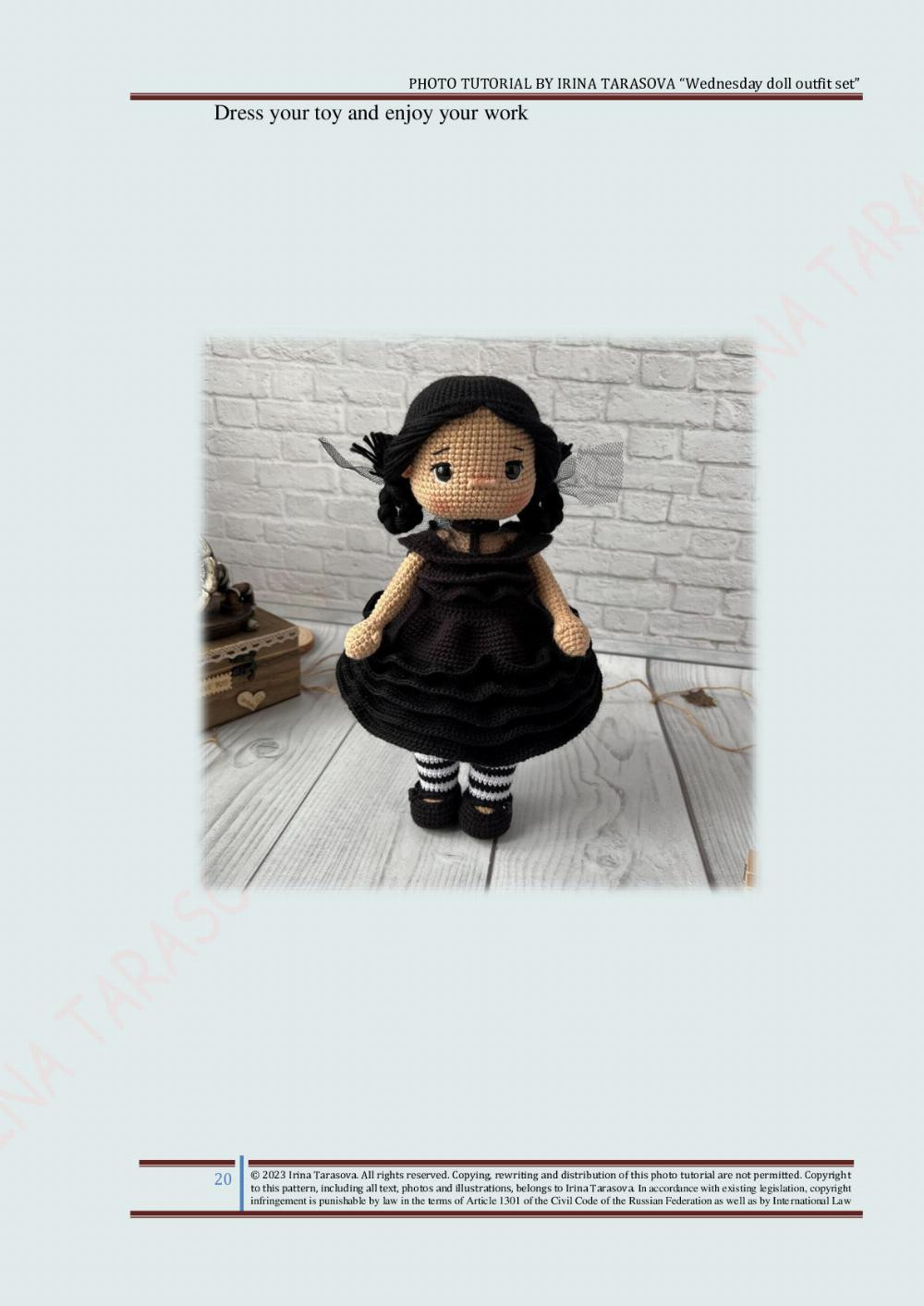 Wednesday doll outfit set