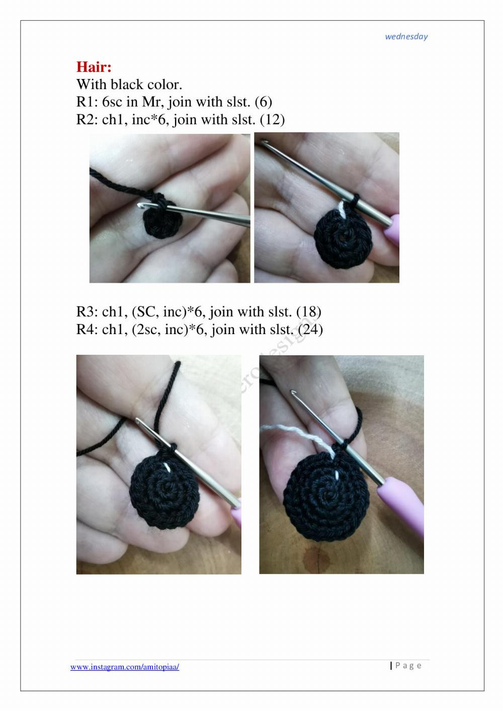 wednesday with black dress crochet pattern