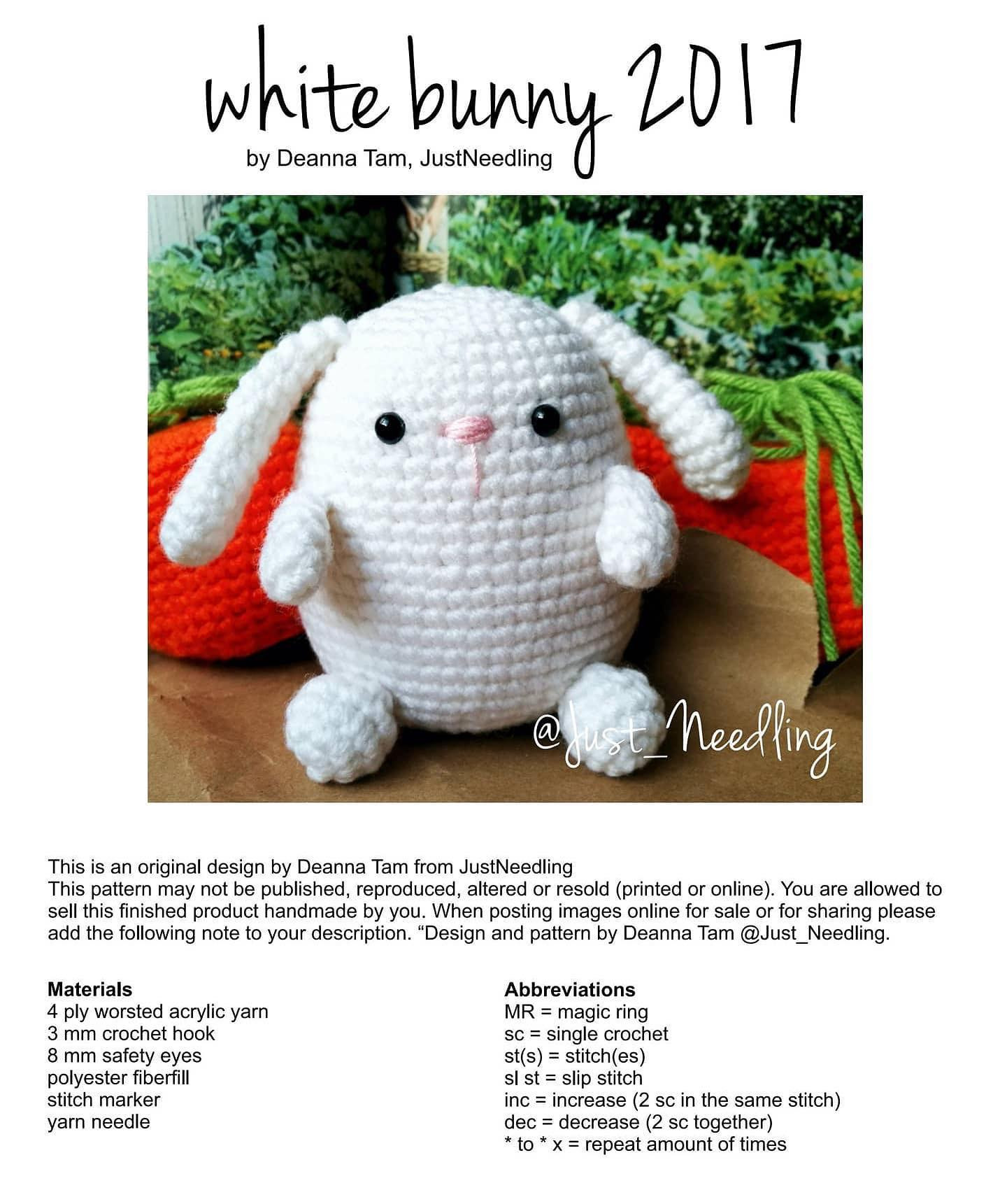 white bunny 2017 (crochet pattern)