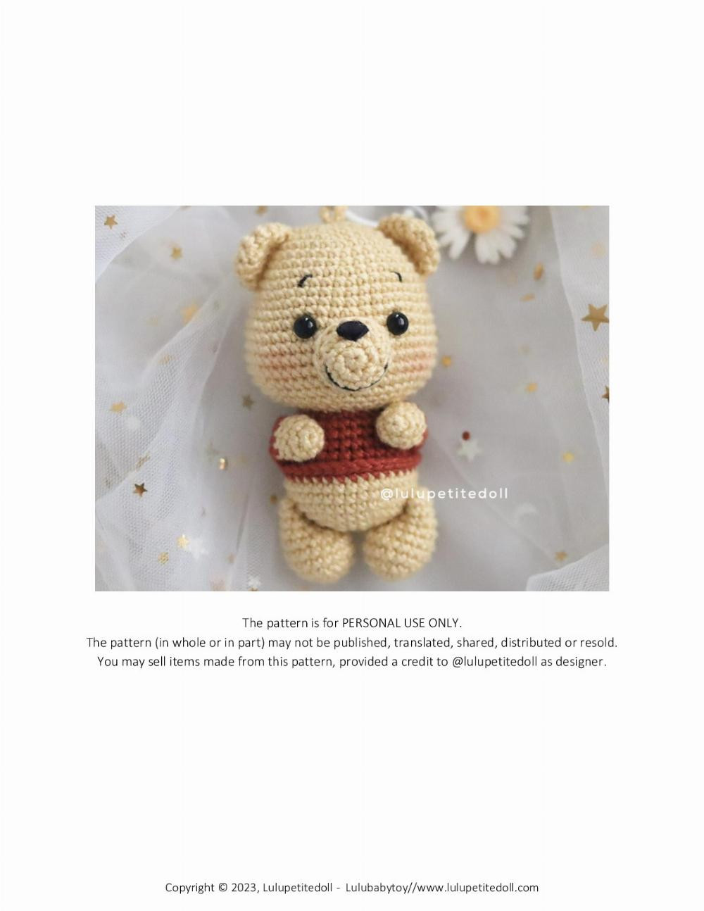 Winnie The Pooh Key chain crochet pattern