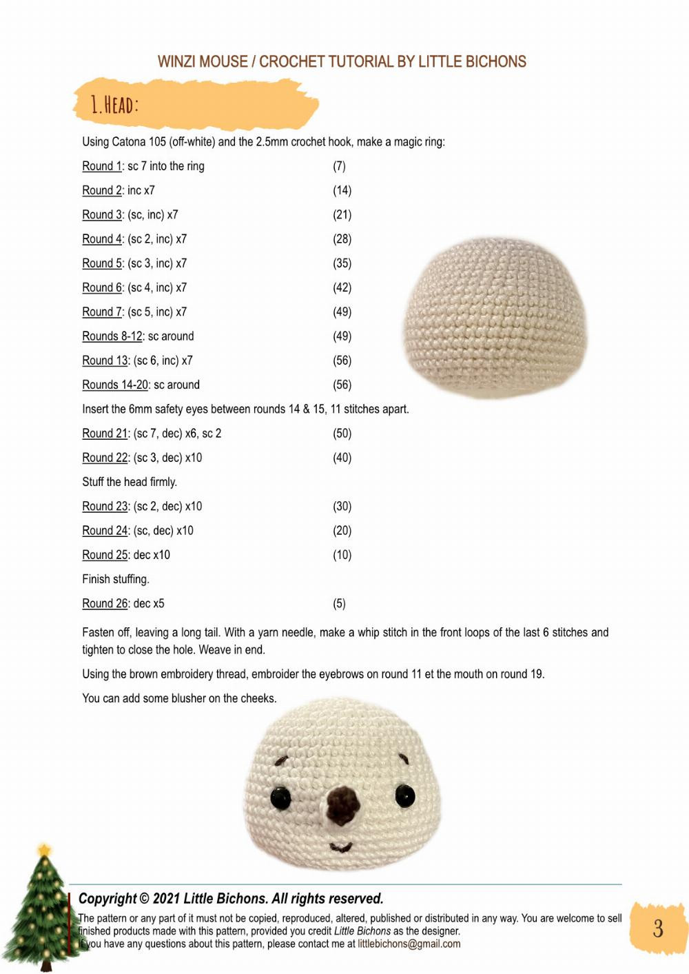 winzi mouse Crochet tutorial pattern