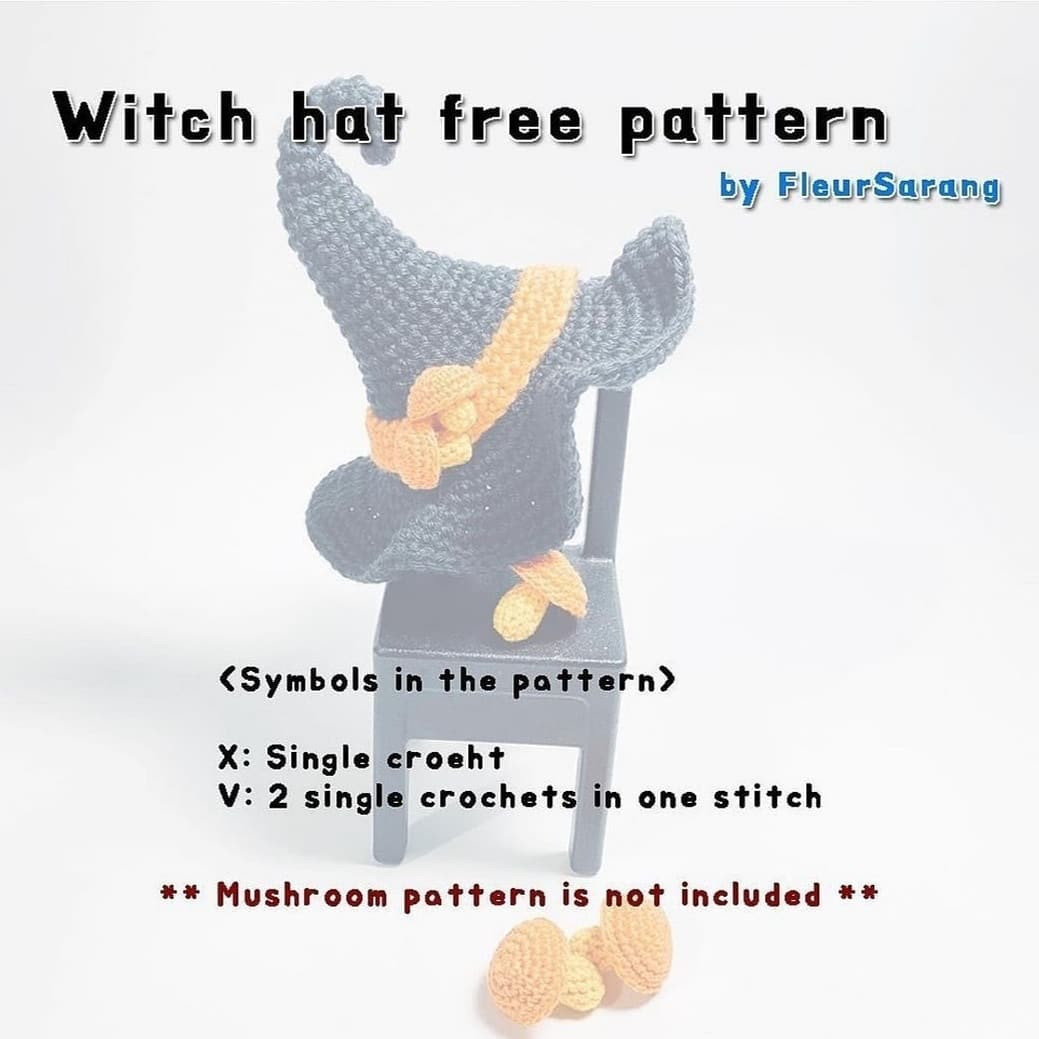 witch hat free pattern slide to see the pattern