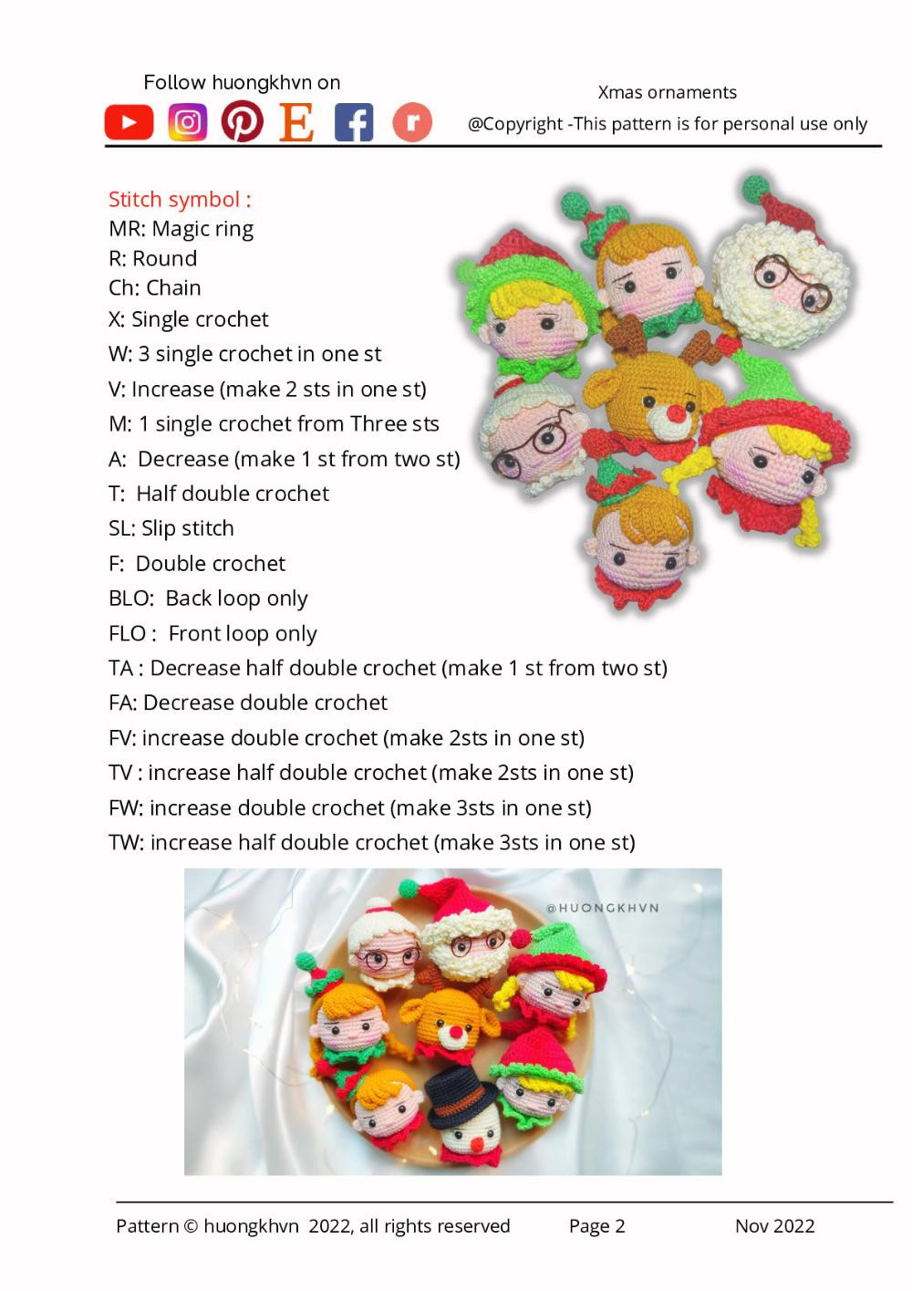 Xmas ornaments crochet Pattern