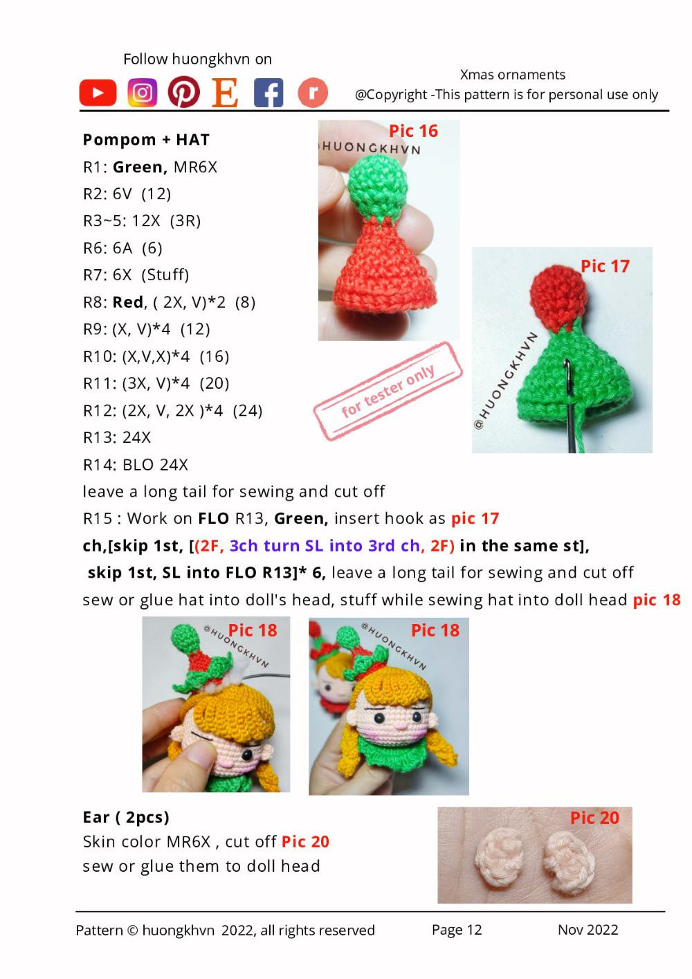 Xmas ornaments crochet Pattern