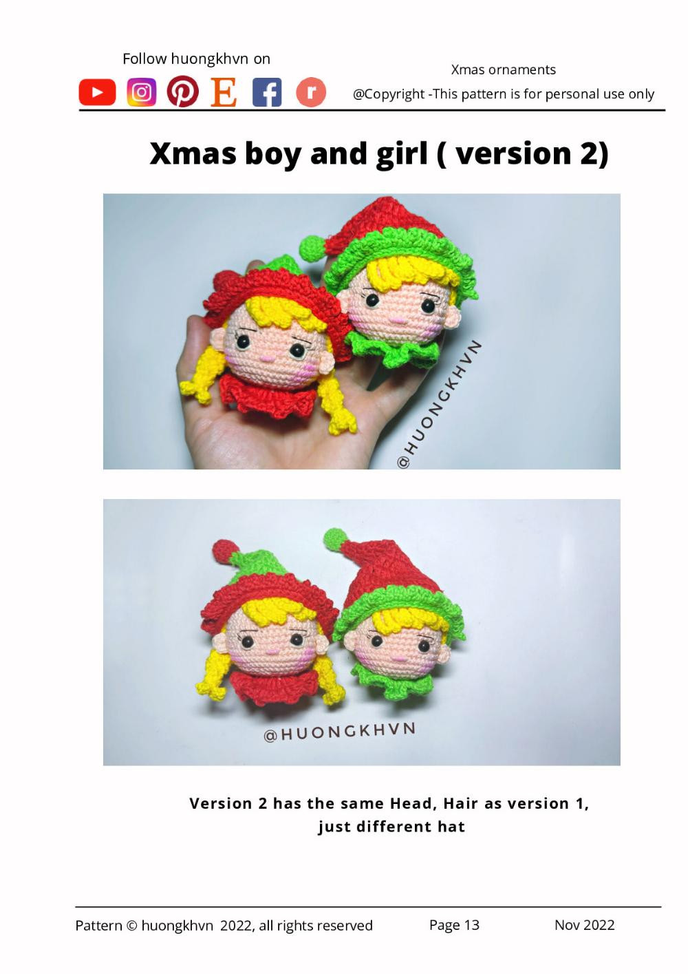 Xmas ornaments crochet Pattern