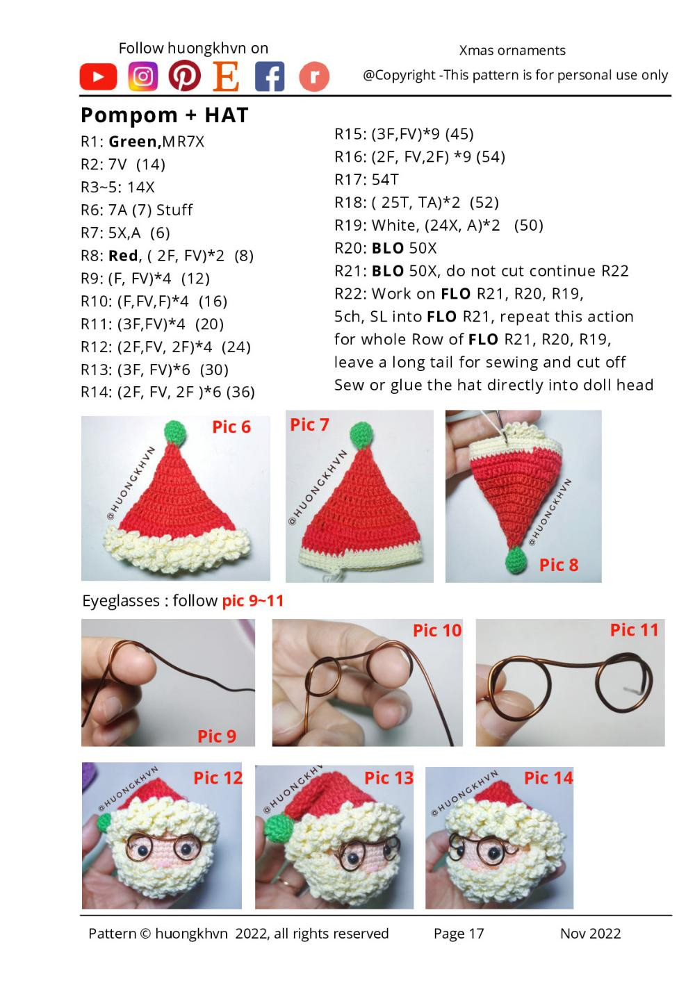 Xmas ornaments crochet Pattern