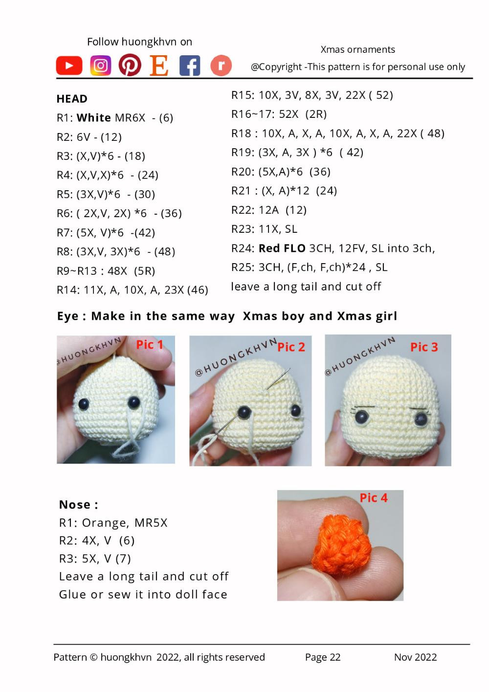 Xmas ornaments crochet Pattern