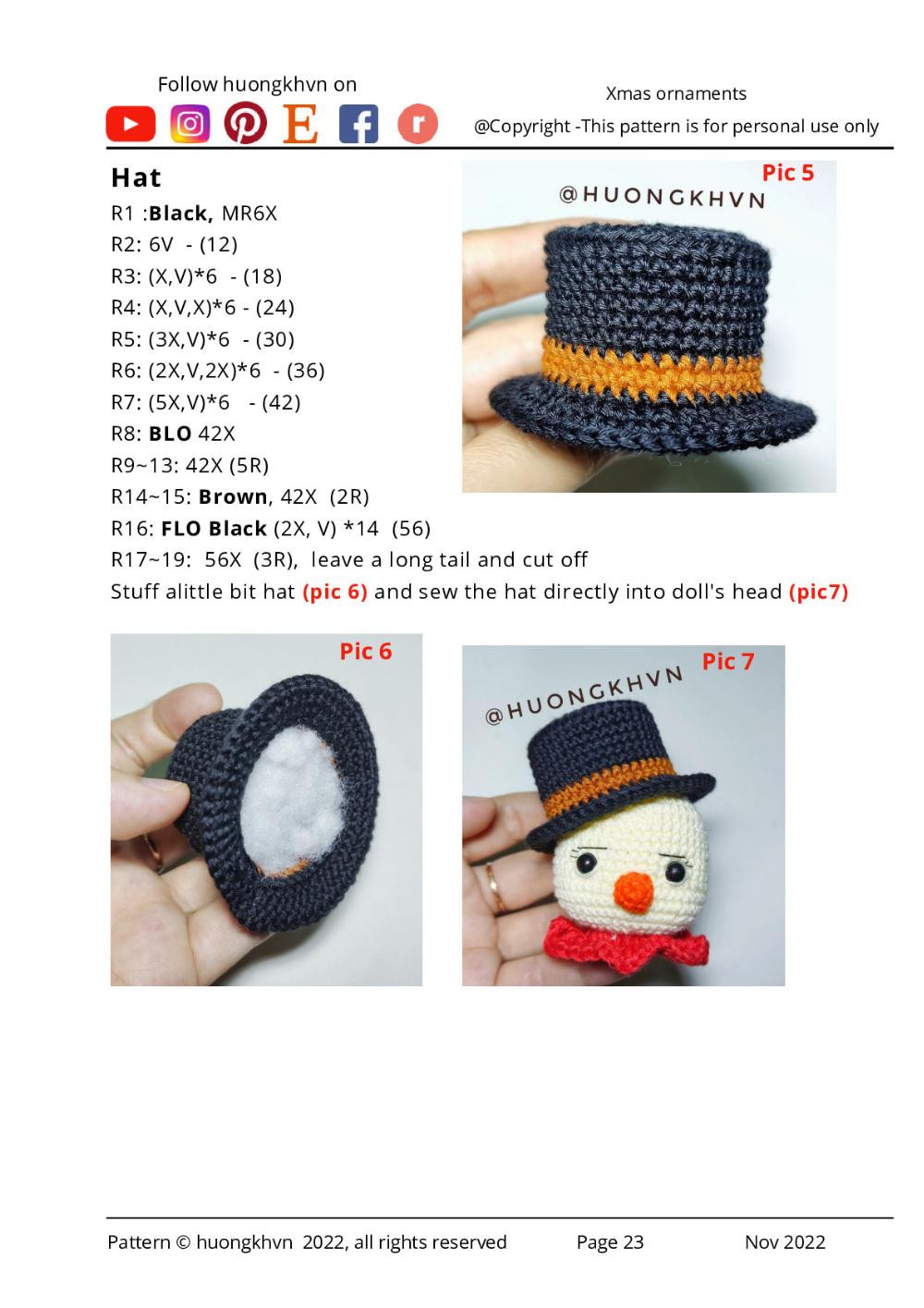 Xmas ornaments crochet Pattern