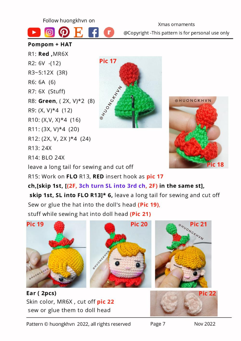 Xmas ornaments crochet Pattern