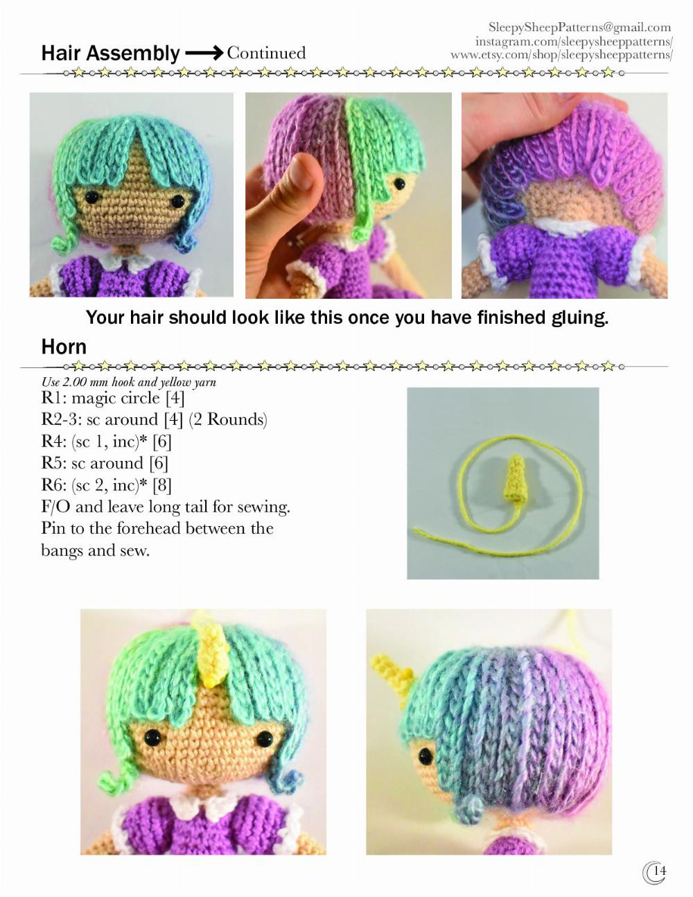 Zoe the Unicorn Girl crochet pattern