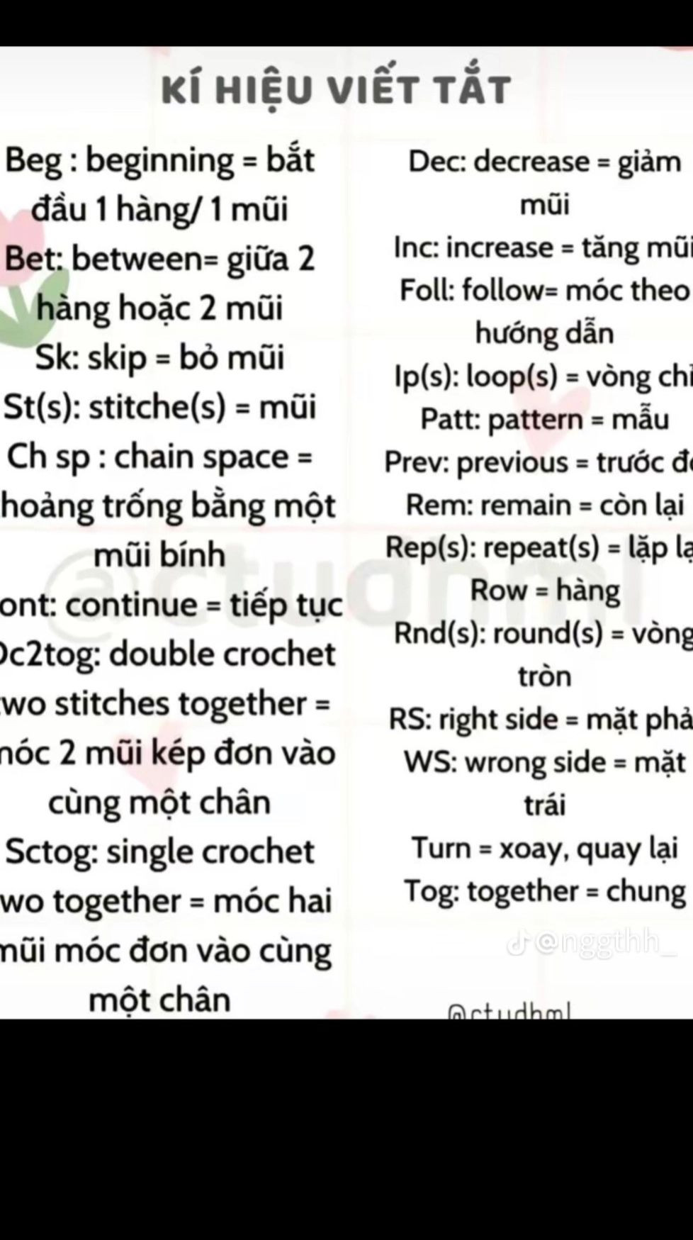 200 ký hiệu móc len thường gặp cho các bạn mới và chuyên sâu.