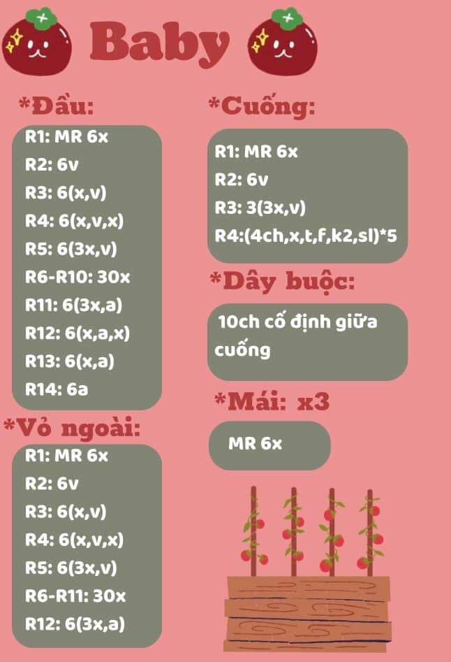 5 chart móc, chart thỏ, chart carrot, chart mochi, chart baby dâu, baby peach