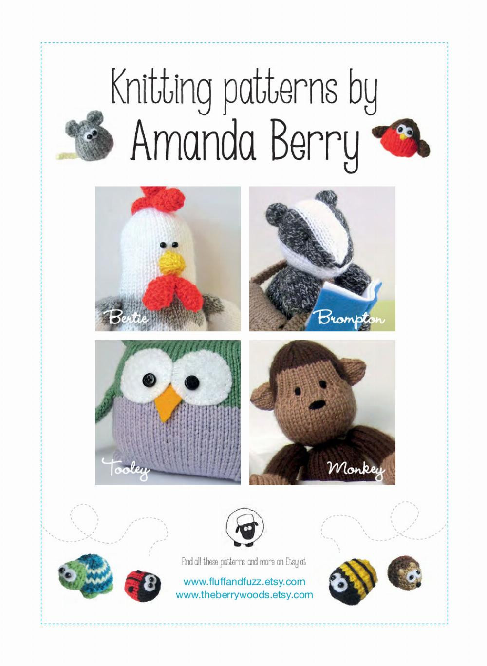 6 Cute Knitted Toys crochet pattern