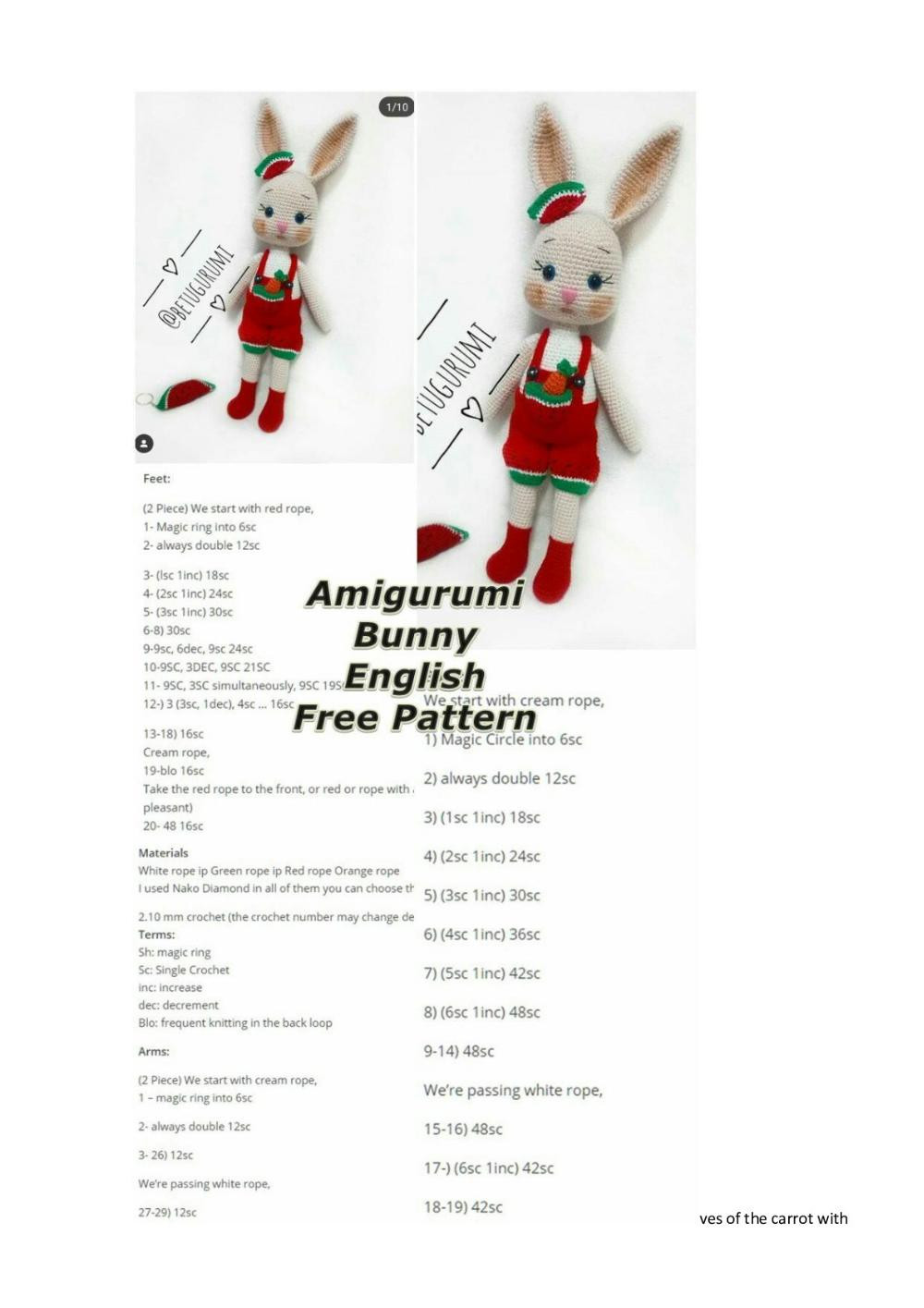 amigurumi bunny english free pattern