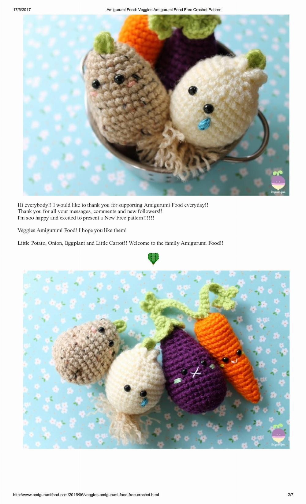 Amigurumi Food: Veggies Amigurumi Food Free Crochet Pattern