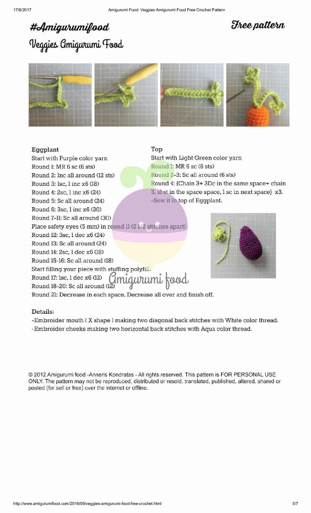 Amigurumi Food: Veggies Amigurumi Food Free Crochet Pattern