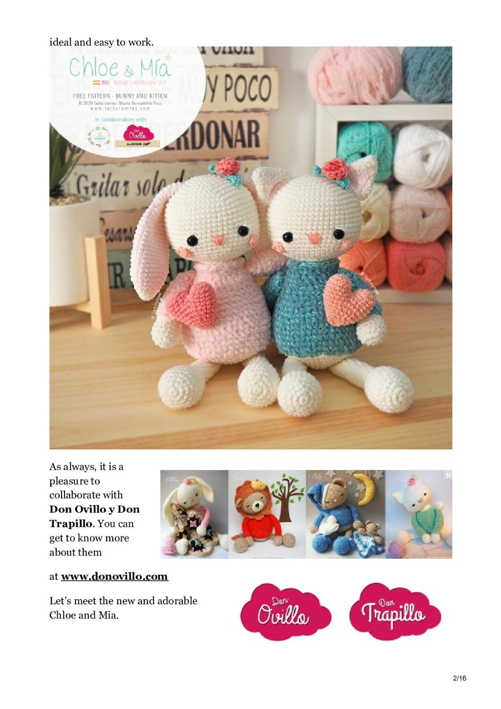 Amigurumi Pattern: Bunny Chloe and Kitten Mía – New Version!