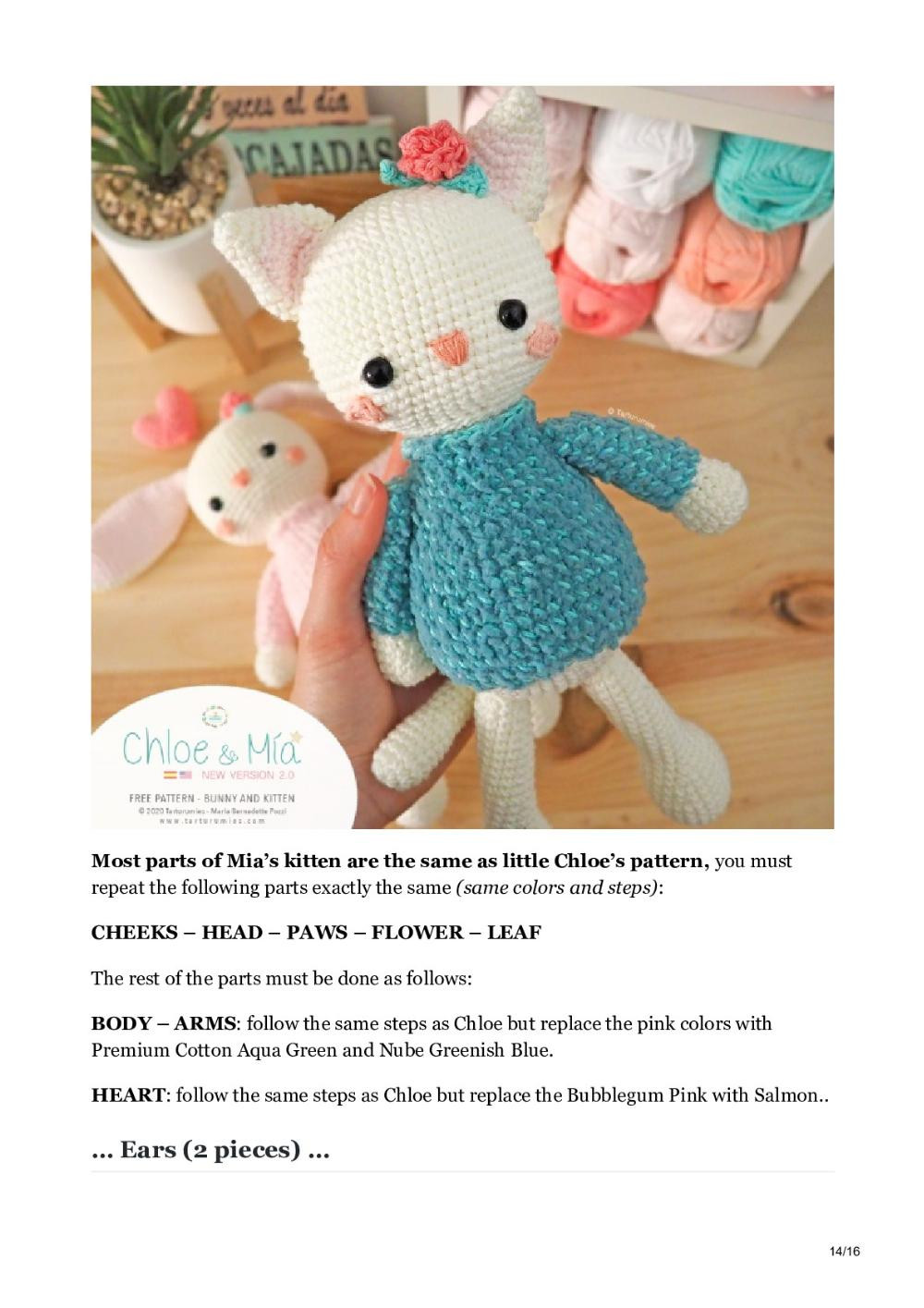 Amigurumi Pattern: Bunny Chloe and Kitten Mía – New Version!