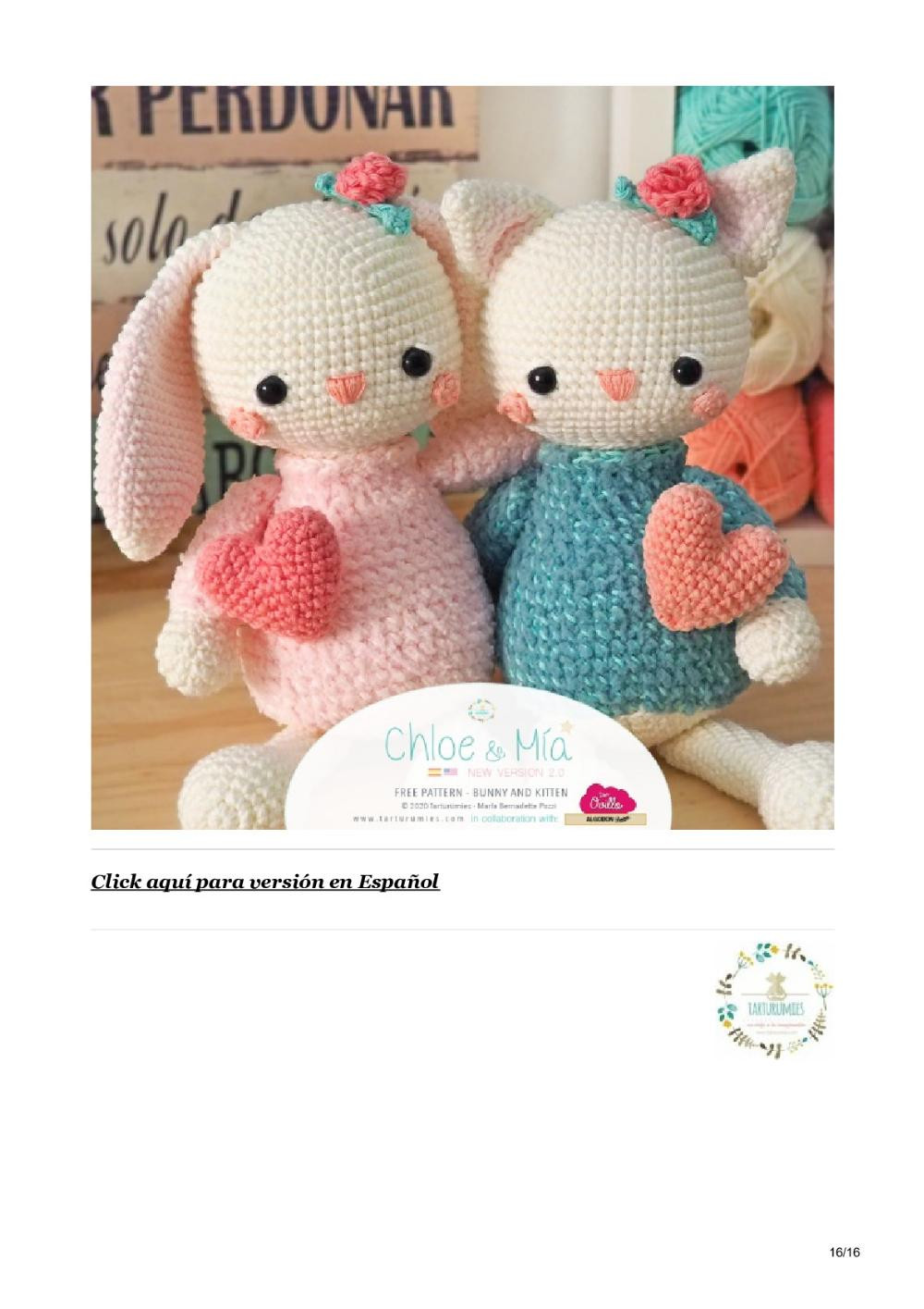 Amigurumi Pattern: Bunny Chloe and Kitten Mía – New Version!