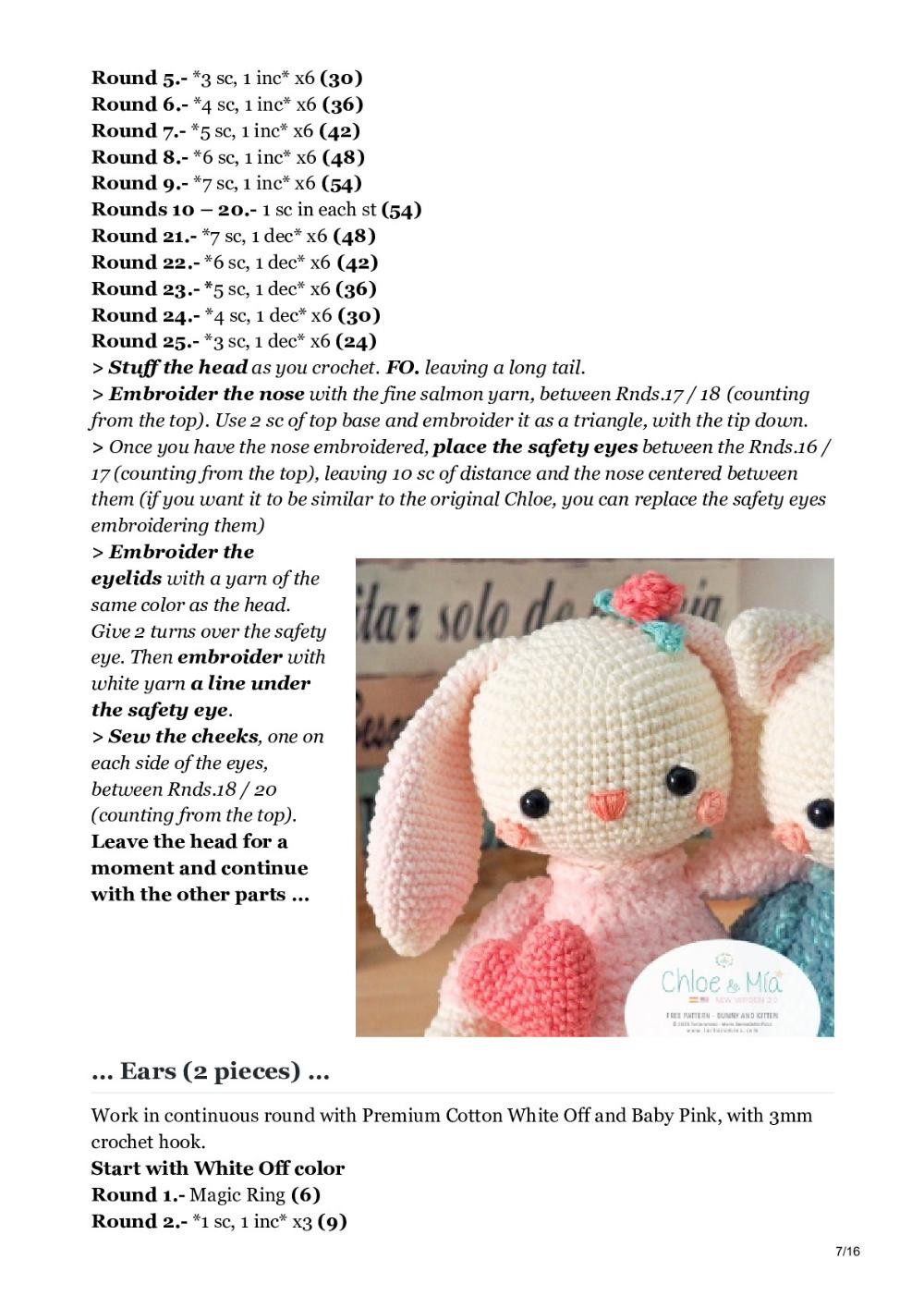 Amigurumi Pattern: Bunny Chloe and Kitten Mía – New Version!