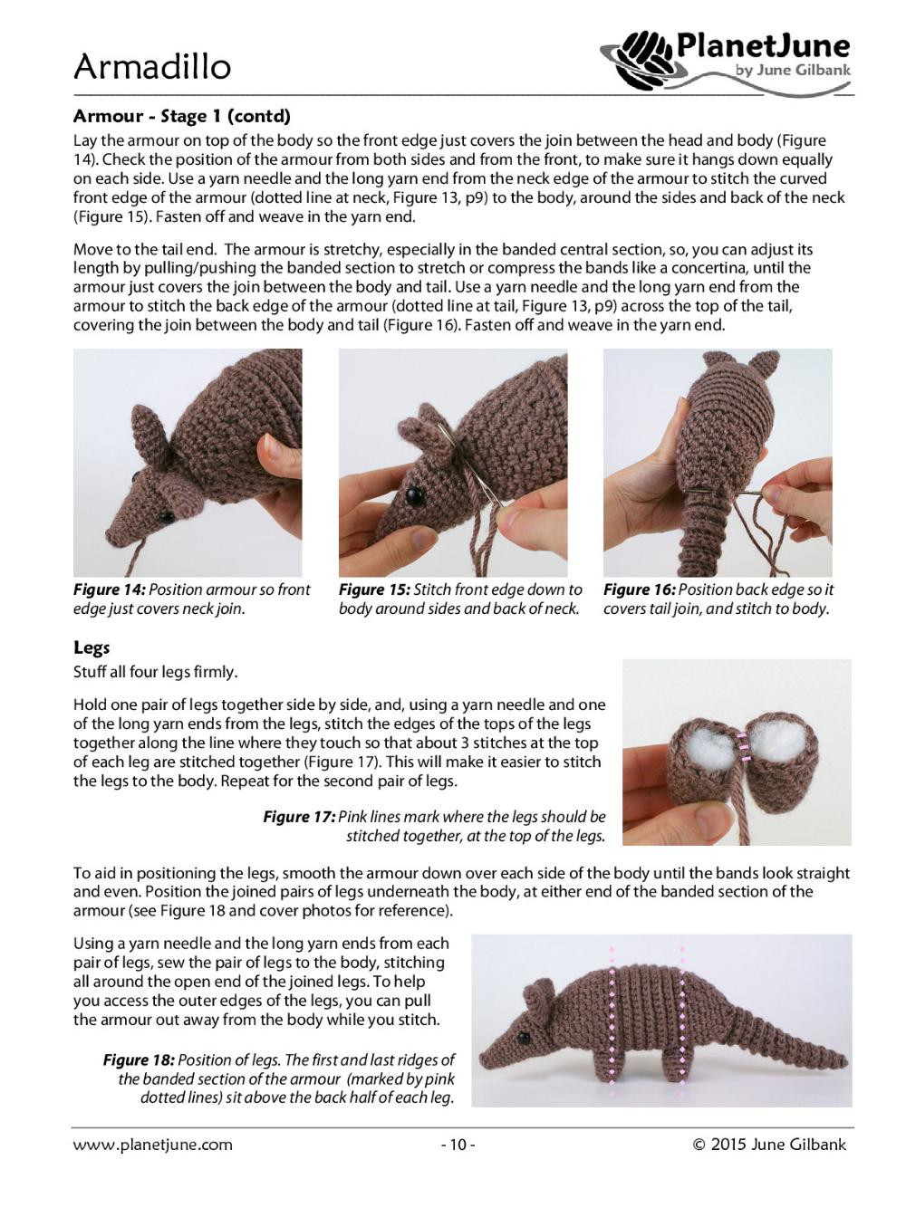 Armadillo crochet pattern