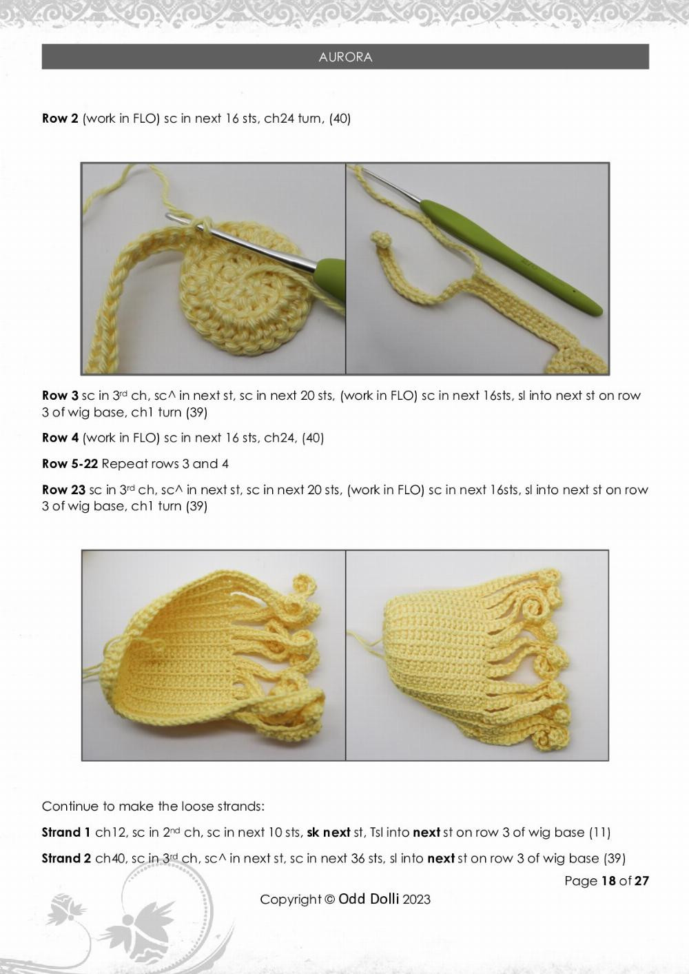 AURORA JEANINE ANDREA crochet pattern