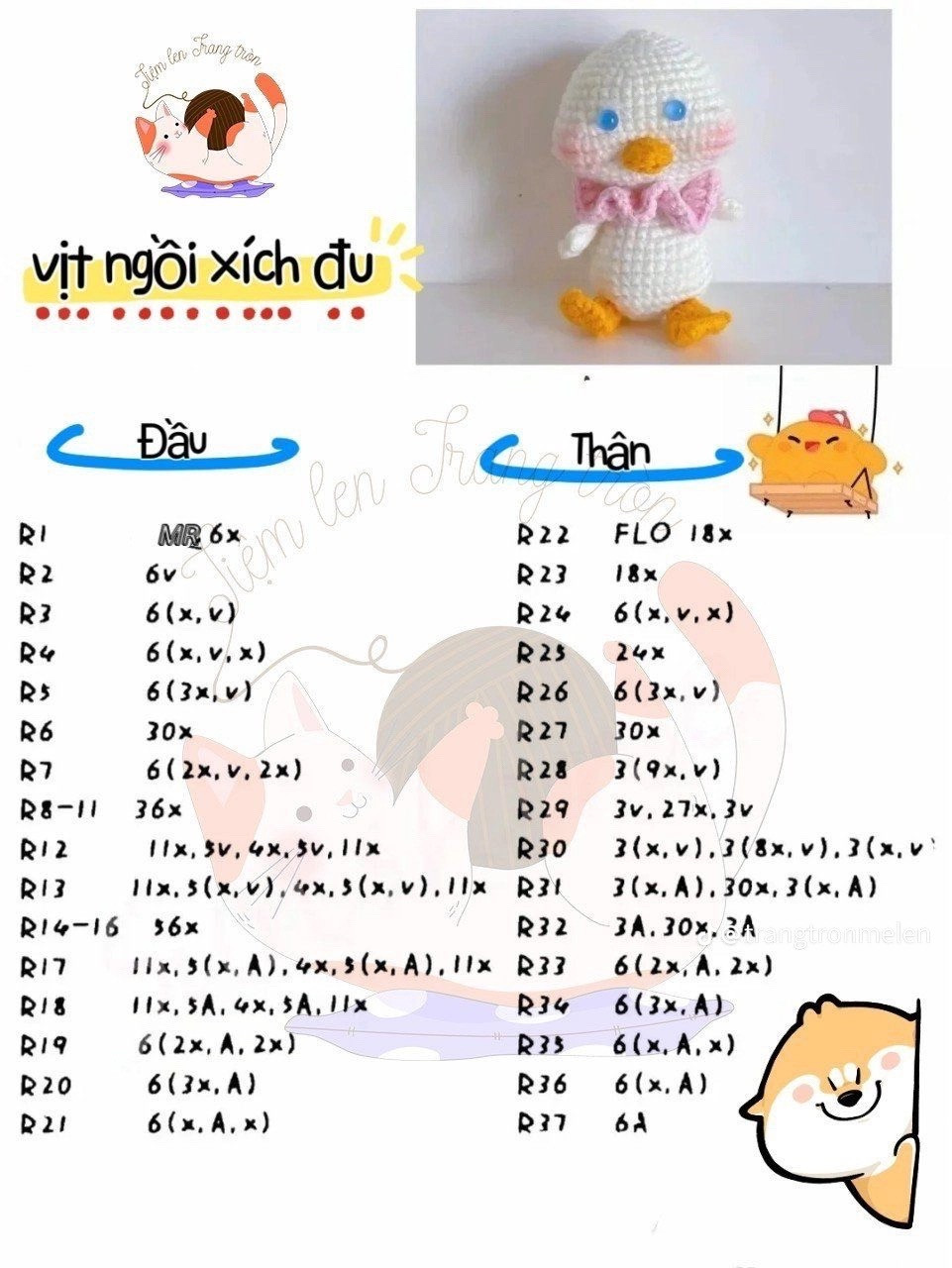 Bánh mì voi nướng, stitch đội mũ, chart loopy cosplay, búp bê chuột, chú chó ngố, vịt ngồi xích đu, loopy flower pot, lót lý bông hoa.