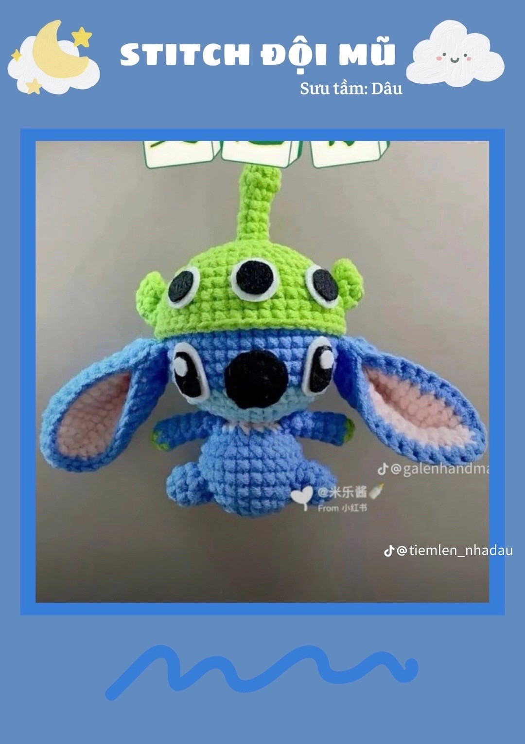 Bánh mì voi nướng, stitch đội mũ, chart loopy cosplay, búp bê chuột, chú chó ngố, vịt ngồi xích đu, loopy flower pot, lót lý bông hoa.