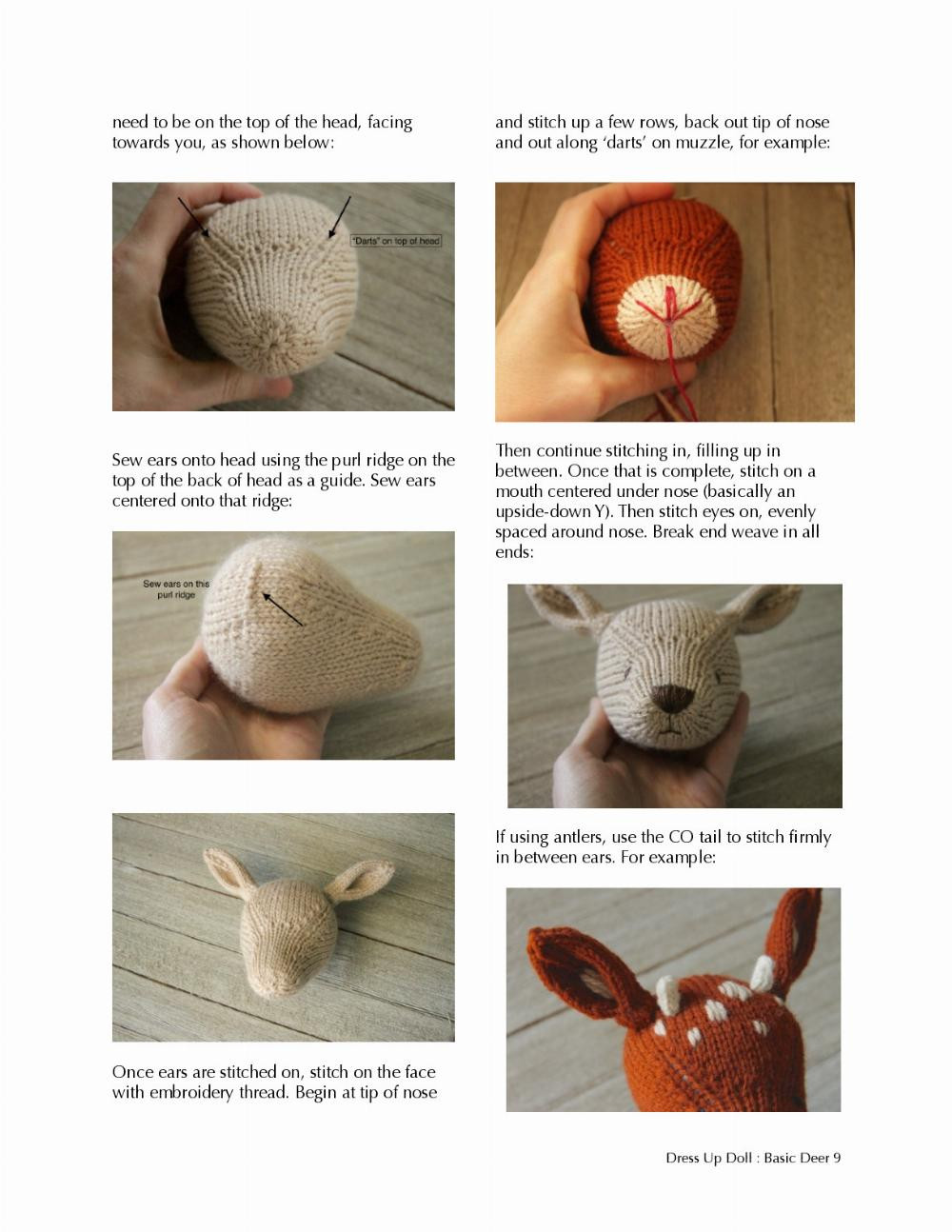 Basic Deer Doll Dress Up Doll Knitting PDF Pattern Series Dress Up Doll : Basic Deer