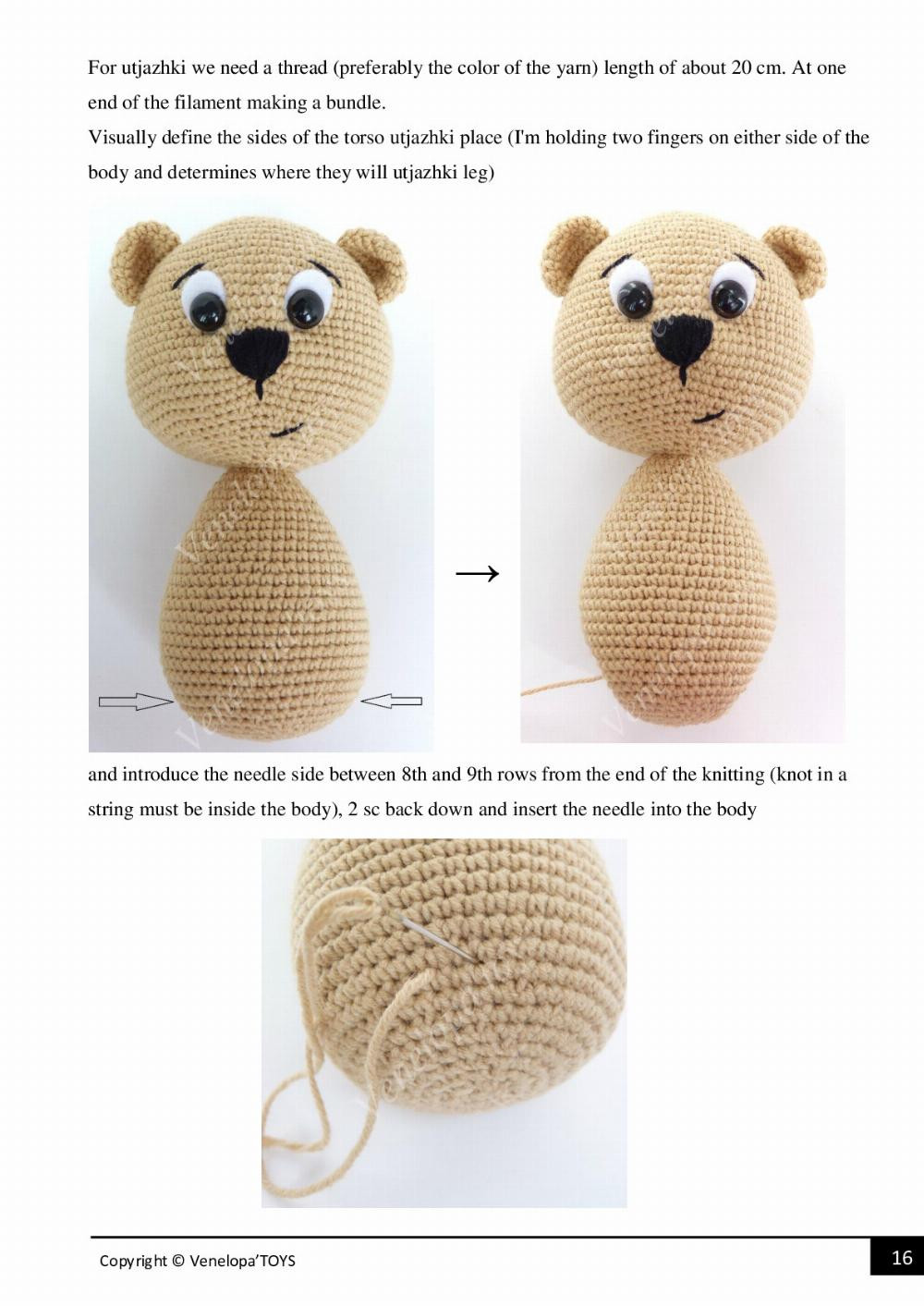 Bear in the cap "Cat"  crochet pattern