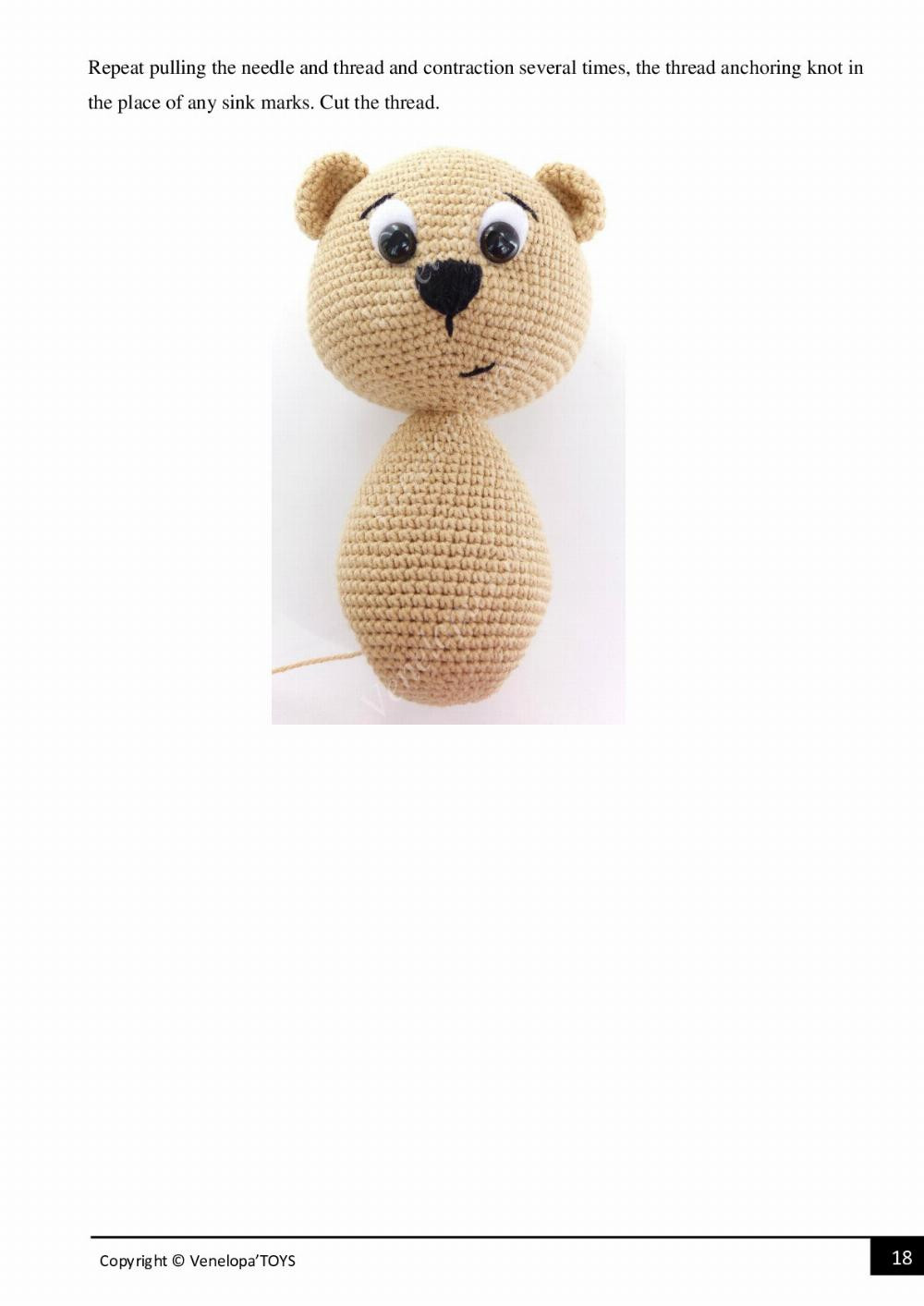 Bear in the cap "Cat"  crochet pattern