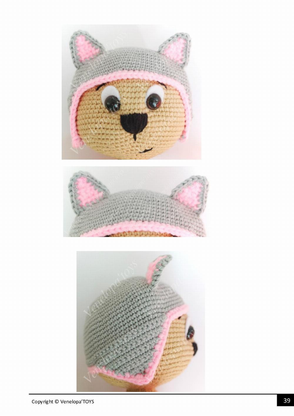 Bear in the cap "Cat"  crochet pattern