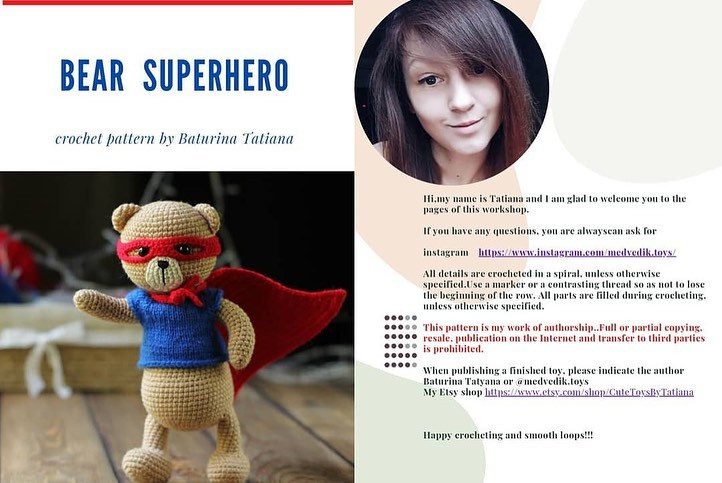 bear superhero crochet pattern