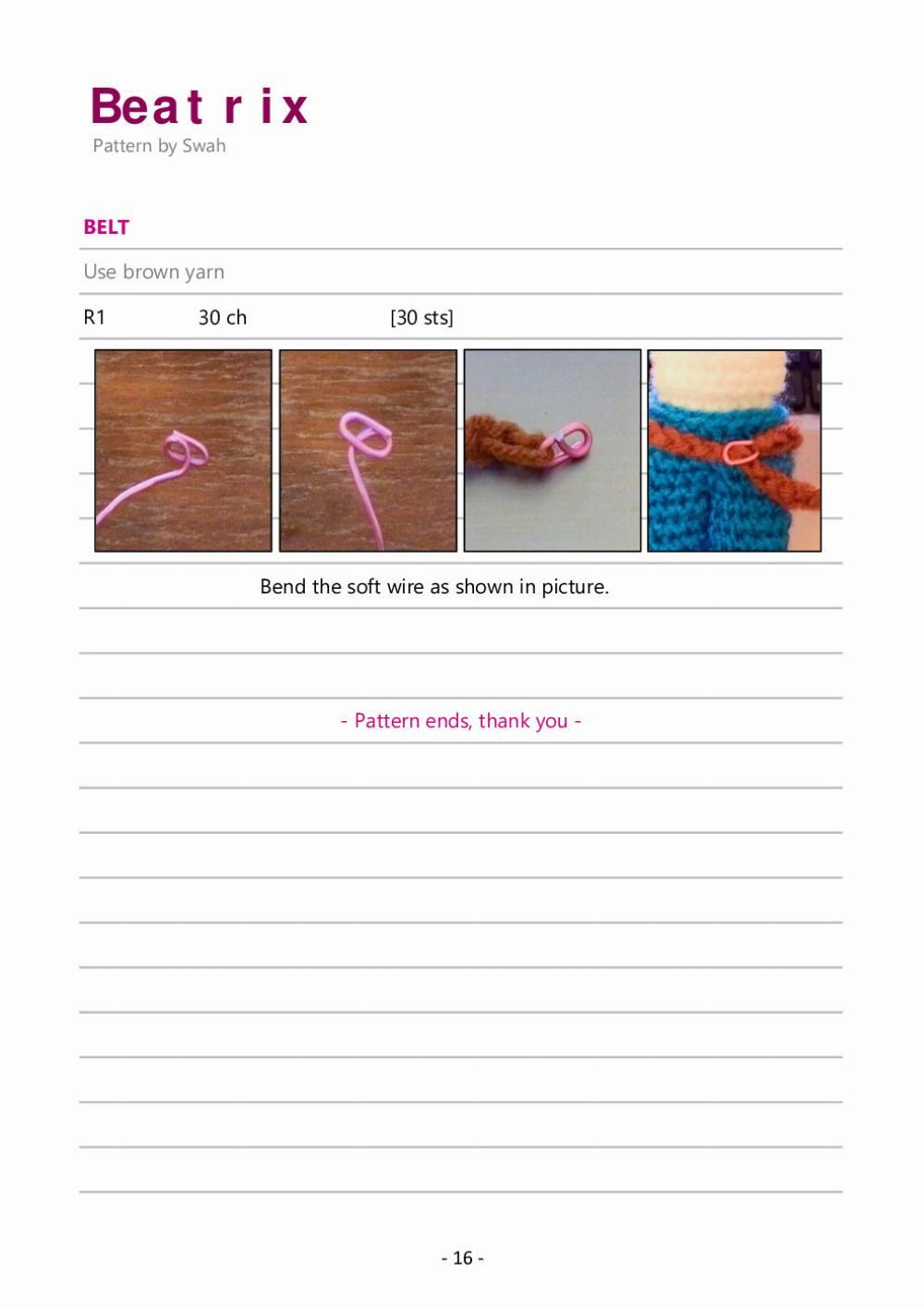 Beatrix crochet Pattern