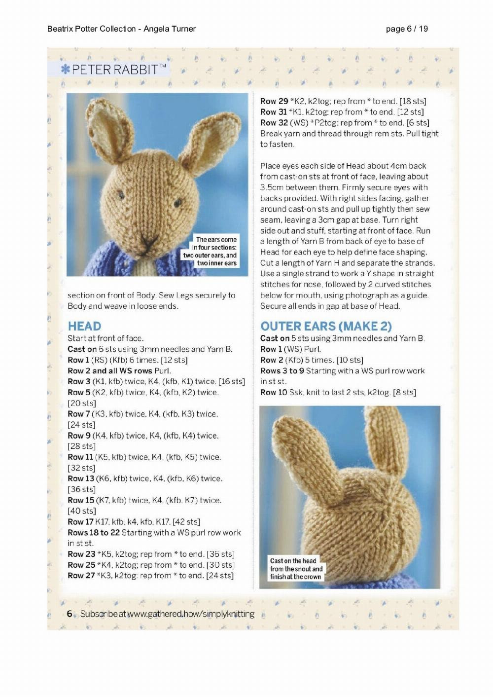 Beatrix Potter Collection crochet pattern