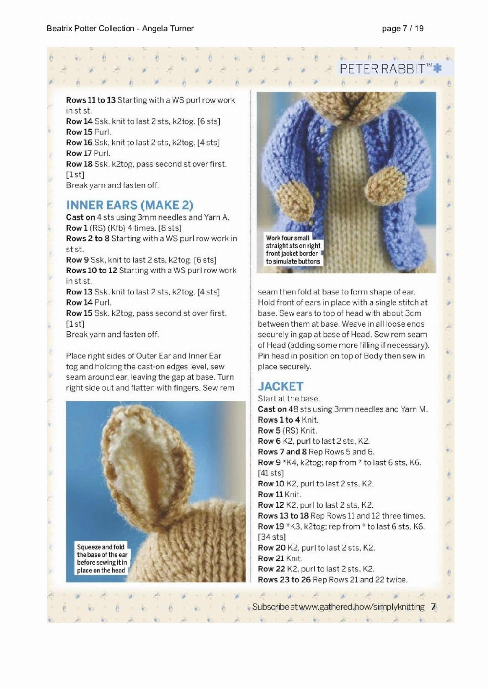 Beatrix Potter Collection crochet pattern