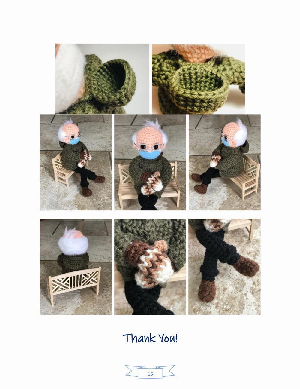 Bernie Sanders Mittens Doll Crochet Pattern