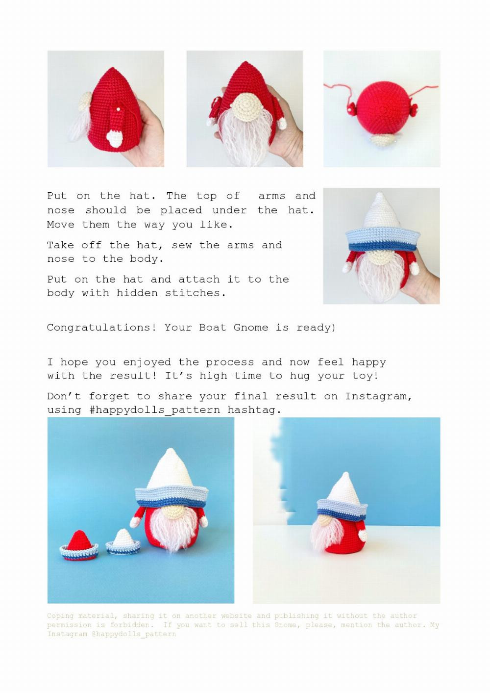 Boat gnome crochet pattern