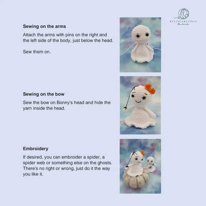 bonny & boo the clowing ghots crochet pattern