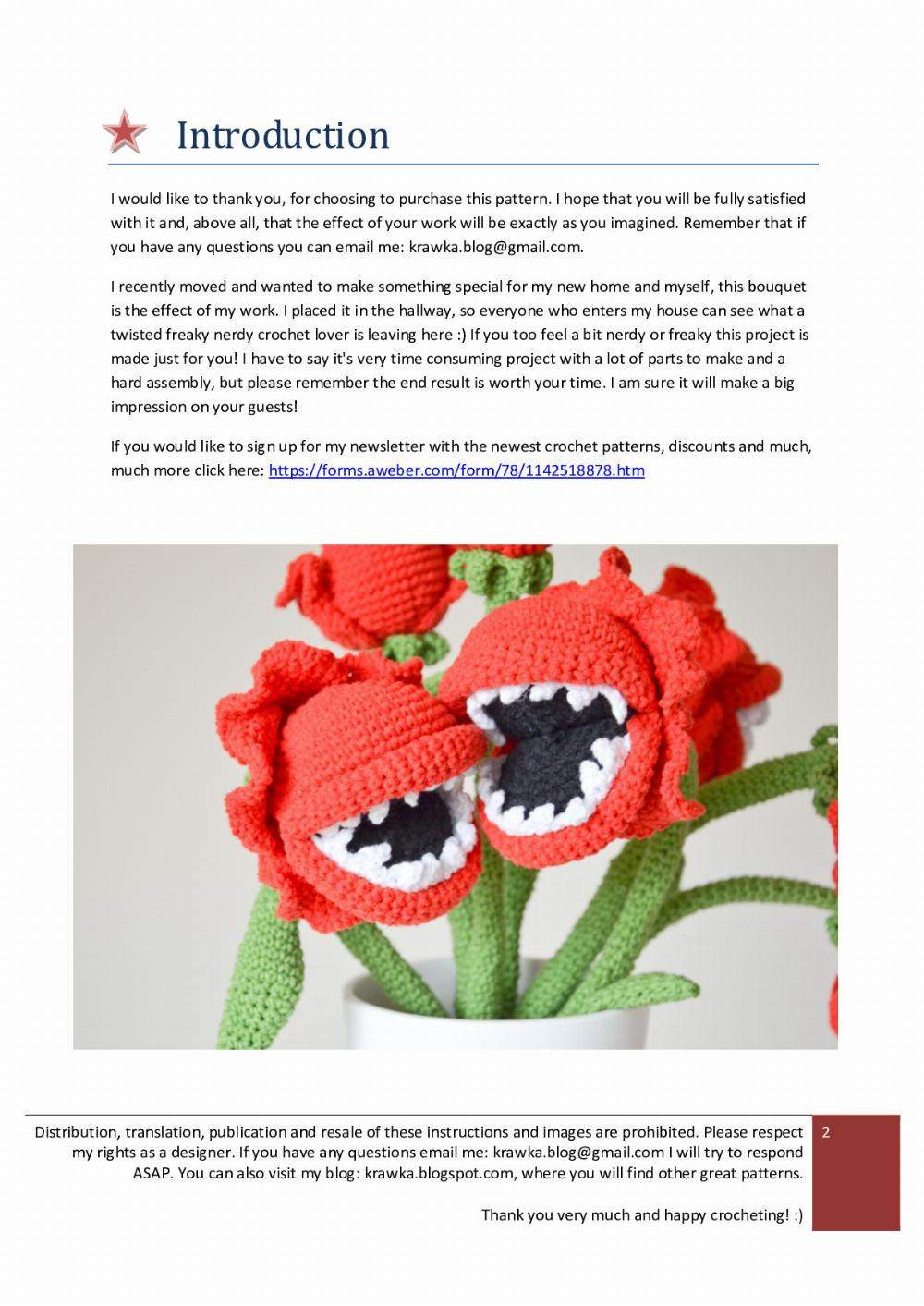 Bouquet of man-eating plants Crochet pattern