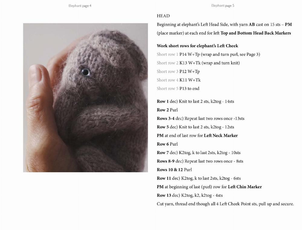 brow ELEPHANT crochet pattern